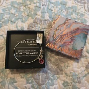 Alex and Ani Rose Tourmaline Silver Bracelet